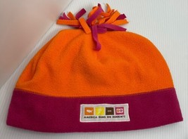 Dunkin Donuts Fleece Hat Beanie One Size Fits Most Orange Magenta Unisex... - $10.84