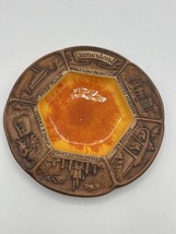Disneyland Treasure Craft Ash Tray Retro Souvenir Orange Attractions Listed MCM - £14.57 GBP