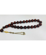 Amber with silver tasbih prayer rosary 43 grams 33 beads 18 cm 7.5&quot; - £76.10 GBP