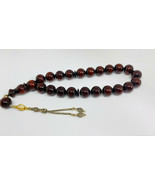 Amber with silver tasbih prayer rosary 43 grams 33 beads 18 cm 7.5&quot; - £76.10 GBP