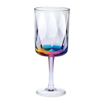 Set of Four Clear and Rainbow Geometric Acrylic Stemmed All Purpose Wine... - $3,556.66 MXN
