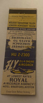 Vintage Matchbook Cover Matchcover Airline Royal Aircoach Agency Boston MA - £2.63 GBP