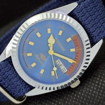 Vintage Citizen Auto 8200 Japan Mens D/D Refurbished Blue Watch 557a-a295370-6 - £18.36 GBP