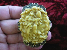 CL43-4) Romantic Lovers Man Woman Couple Ivory Cameo Pin Pendant Jewelry Brooch - £29.88 GBP