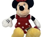 Disney Plush Minnie Mouse Red Dress Small Stuffed Animal 10 inch  With Bow - $8.54