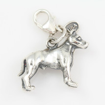 Pit bull Dog Charm 3-d Solid Sterling Silver - £40.13 GBP