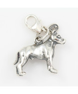 Pit bull Dog Charm 3-d Solid Sterling Silver - $50.21