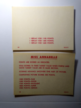 Miss Annabelle Pinball Machine Original NOS Instruction Card 1959 SK416-15 - £25.35 GBP