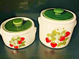 McCoy Pottery Strawberry Country soup tureen 1424 and 1421- 2 QT Dish Se... - $78.41