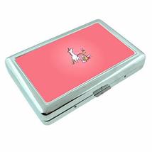 Rainbow Unicorn Em2 Hip Silver Cigarette Case Id Holder Metal Wallet 4&quot; X 2.75&quot;  - £6.35 GBP