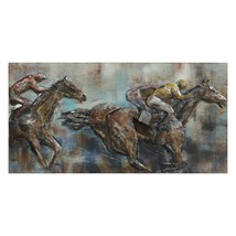 Primo Mixed Media Hand Painted Iron Wall Sculpture - Race Day - £342.27 GBP