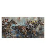 Primo Mixed Media Hand Painted Iron Wall Sculpture - Race Day - £325.36 GBP