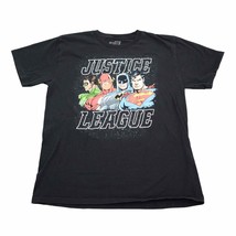Justice League Shirt Boys XL Black Short Sleeve Round Neck Cotton Print T Shirt - £17.99 GBP