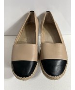 Pegabo  Shoes Womens Black Nude Leather Flats Cap Toe Slip On Casual - $35.19 CAD