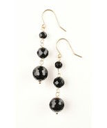*10K Yellow Gold &amp; Onyx Beaded Dangle Hook Earrings - $138.72 CAD