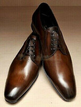 Handmade Men&#39;s Leather Brown Oxfords Wingtips Dress Casual Fashion Shoes... - $218.49