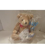 RUSS BERRIE PLUSH BEAR 16&quot; TAN FUR FULLY JOINTED NEW VALENTINE&#39;S DAY RED... - $4.60