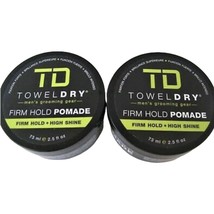 LOT 2PACK TD Towel Dry Men Firm Hold Pomade &amp; High Shine 2.5oz - $19.11