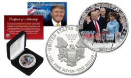 DONALD TRUMP Official President INAUGURATION 1 oz US .999 SILVER EAGLE w... - £66.25 GBP