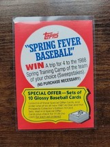 1987 Topps - Spring Fever Baseball - Special Offer Card - Red - MLB - $1.97