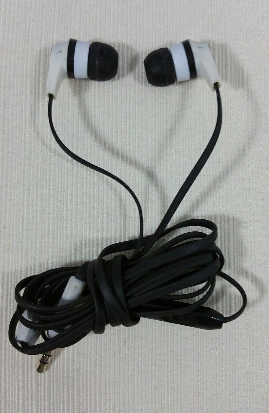 Skullcandy Ink'd Headphones In-Ear Only Earbud White Black Flat Cord Mic - $24.99