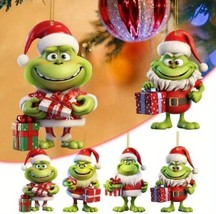 4pcs Green Grinch Christmas Decorations NOT 3D....Flat Acrylic  - £8.61 GBP