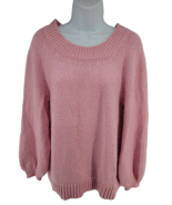 Loft Knit Sweater Size M Pink Tied Back Wool Blend - £14.79 GBP