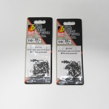 2 Packs South Bend Black Coast Lockfast Snap Swivels size 10 (8 per pack) - $154.15 MXN