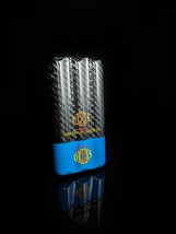 Fuente Opus X Society Carbon Fiber & Blue 3-Cigar Case NIB