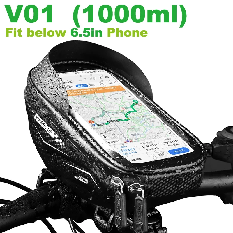 BROS Bike Bag Bicycle Frame Bag Cell Phone Support Holder 6.8in Waterproof  Touc - $115.02