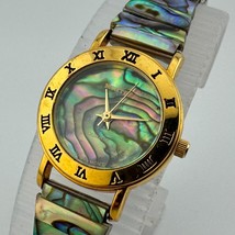 Vintage Montre Quartz Watch Women Abalone Gold Tone Stretch Roman New Ba... - $602.50 MXN