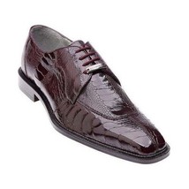 Belvedere Siena Men's Shoes Genuine Ostrich Lace Up Burgundy 1463 image 10
