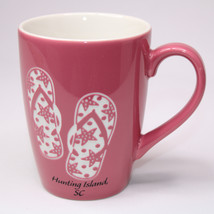 Hunting Island SC Sand And Beach Sandles Coffee Mug Tea Cup Pink And White - $11.60