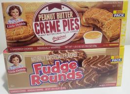 2 BOXES Little Debbie Peanut Butter Creme Pies /Fudge Rounds 18 Sandwich Cookies - $20.99