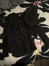 Vintage ESY Studio EY Women&#39;s Black Top Ruffles Big On Bell Sleeve Blous... - $4.99