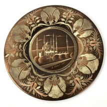 VTG Plate Etched Copper Sultan Ahmet Mosque Handmade Wall Hanging Turkey Floral - £15.52 GBP