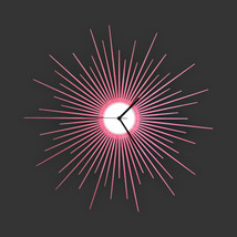 Organic sunburst wall clock with silent movement - The Big Bang red - $139.00+