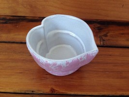 Bennington Potters Vermont Redware Pottery Agate Pink Heart Baker Bowl P... - $125.00