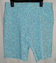 Excellent Womens Coral Bay Sailboat Print Pull On Shorts W/ Pockets Size 14 - £18.54 GBP