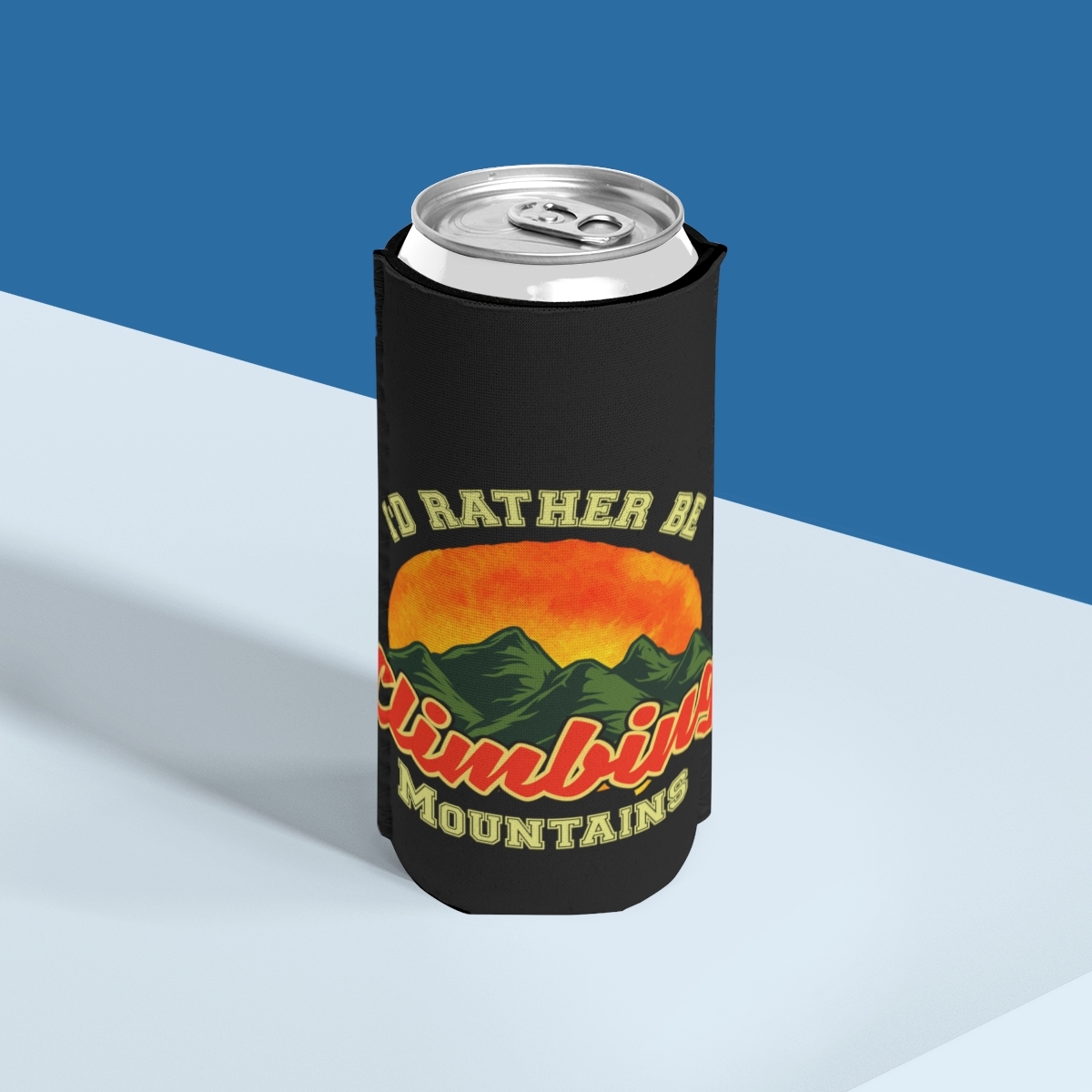 Primary image for Slim Can Cooler for Mountain Climber, Unique Drink Wrap for Travelers and Hikers