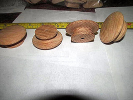 10 PIECES NEW UNFINISHED OAK 2&quot; ROUND WOOD CABINET KNOBS / PULLS KG - $11.54