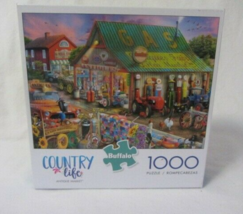 BUFFALO GAMES COUNTRY LIFE ANTIQUE MARKET  1000 PIECE PUZZLE PRE-OWNED - £6.86 GBP