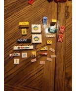 Lot Of 24 Vintage Stickered And Printed Lego Bricks, Various Designs - $11.88