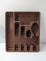 Rubbermaid Vtg 6 Slot In Drawer Flatware/Silverware Organizer Tray Brown - £7.87 GBP