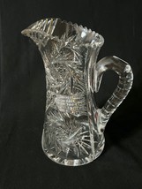 Antique American Brilliant Period ABP Heavy Cut Glass Pitcher Tankard 9.5” - £70.61 GBP