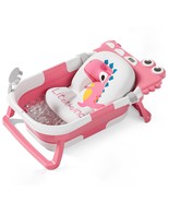 Morefeel Collapsible Baby Bathtub For Newborn With Thermometer &amp; 1 Hoode... - $65.96