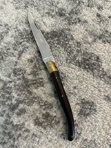 Laguiole 12C27 France Sandvik Brown Single Blade Knife Lockback Bee READ - $49.49
