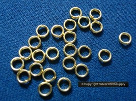 4mm Gold plated split rings jump rings 24 pcs clasp or charm attachment ... - £1.54 GBP