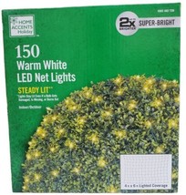 Home Accents 150 Mini Warm White Continuous On LED Net Lights Super Bright - £35.60 GBP