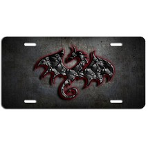 Dragon black, red and gray  aluminum vanity license plate car truck SUV tag - $17.33